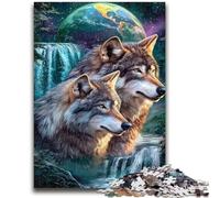1000 Pieces Jigsaw Puzzles for Adults And Teens Wolf Under The Moon Stress Reliever Staycation Kill Time Wishlist with Santa Claus 50x75cm