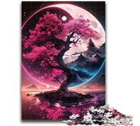 1000 Pieces Jigsaw Puzzles for Adults And Teens Yin Yang Cherry Blossom Tree Help The Brain Exercise Addictive Toys to Cultivate Patience Gift For Birthdays 26x38cm