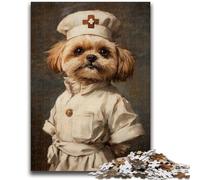 1000 Pieces Jigsaw Puzzles for Adults And Teens Yorkshire Terrier Nurse Educational Family Game with Fully Interlocking Randomly Shaped Pieces 50x75cm