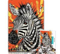 1000 Pieces Jigsaw Puzzles for Adults And Teens Zebra Art Adult Puzzles,Challenging Game Toys Wall Decoration Unique Birthday And Xmas Gifts 50x75cm