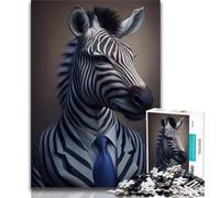 1000 Pieces Jigsaw Puzzles for Adults And Teens Zebra Suit Animal Puzzles for Teenagers,with Matching Poster And Trivia Sheet for And Age 14 Years Up 38x26cm