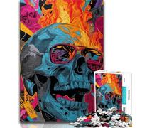 1000 Pieces Jigsaw Puzzles for Adults And Teens Zombie Skeleton,Stress Reliever Staycation Kill Time with Matching Poster And Trivia Sheet (38x26cm)