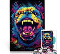 1000 Pieces Jigsaw Puzzles for Adults Angry Bulldog Challenging Game Toys 26x38cm Stress Reliever Difficult Challenge for teenager Age 14+