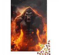 1000 Pieces Jigsaw Puzzles for Adults Angry Evil Gorilla Square Wooden Puzzles Unique Piece Puzzle Educational Fun Games Toys 1000pcs (75x50cm)