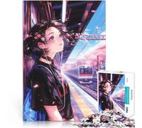1000 Pieces Jigsaw Puzzles for Adults Anime Girl at Train Station Spielspielzeug Wunschliste mit dem Weihnachtsmann50x70cm