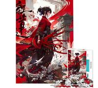 1000 Pieces Jigsaw Puzzles for Adults Anime Girl Blood Red Ninja Puzzles for Adults Relax Games A Work of Art Difficult And Challenge (Size 38x26cm)