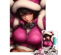 1000 Pieces Jigsaw Puzzles for Adults Anime Girl in Pink Winter Gear Gaming Help The Brain Exercise Stress Reliever Family Game for Age 14+ Game (38X52cm)