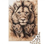 1000 Pieces Jigsaw Puzzles for Adults Artistic Lion Family Puzzle Sets for Family Paper Puzzles Brain Challenge Puzzle 1000pcs (38x26cm)