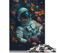 1000 Pieces Jigsaw Puzzles for Adults Astronaut Flowers Poster, Picture, Metal Print, Paint by Sohail Rees Puzzle Sets for Family Paper Puzzles Brain Challenge Puzzle 1000pcs (38x26cm)