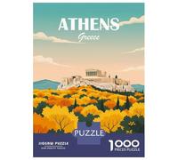 1000 Pieces Jigsaw Puzzles for Adults Athens Greece Adult Puzzles Relaxing Games Difficult Hard Unique Gifts for Birthday And Christmas 38x26cm/1000pcs