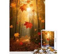 1000 Pieces Jigsaw Puzzles for Adults Autumn Forest with Falling Leaves Nature Adult Jigsaw Puzzles Analysis And Logic Educational Challenge Family Fun & Game Night (38x26cm)