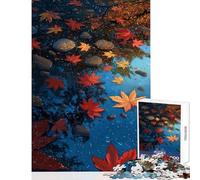 1000 Pieces Jigsaw Puzzles for Adults Autumn Leaves Floating on Water Relaxing Games But Fun And Humorous DIY Toys Christmas Birthday Gifts (38X52CM)