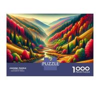 1000 Pieces Jigsaw Puzzles for Adults Autumn Valley Landscape Puzzle for Adults Toy Wall Decor Perfect Decoration Unique Gifts for Birthday And Christmas 52x38cm/1000pcs
