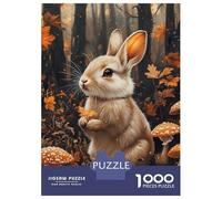 1000 Pieces Jigsaw Puzzles for Adults Autumnal Rabbit with Mushrooms Teenager Puzzles DIY Toys Improve Memory Birthday And Unique Gifts 52x38cm/1000pcs