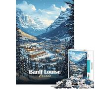 1000 Pieces Jigsaw Puzzles for Adults Banff Louise, Canada Adult Jigsaw Brain Teaser Game Stress Reliever Parent-child Interaction (Size 50x75cm)