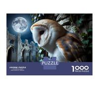 1000 Pieces Jigsaw Puzzles for Adults Barn Owl Moon Night Puzzle for Adults Toy Wall Decor Perfect Decoration Unique Gifts for Birthday And Christmas 70x50cm/1000pcs