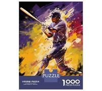 1000 Pieces Jigsaw Puzzles for Adults Baseball Player Art Print Jigsaw for Adults Relax Games Perfect Decoration Unique Gifts for Birthday And Christmas 52x38cm/1000pcs