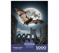1000 Pieces Jigsaw Puzzles for Adults Bat Flying Over Old Ruins Jigsaw for Adults Relax Games Perfect Decoration Unique Gifts for Birthday And Christmas 70x50cm/1000pcs
