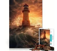 1000 Pieces Jigsaw Puzzles for Adults Beacon in The Tempest Exact Fit Game Mind Game Gift Free Play Game Birthday Mind Gift (50x75cm)