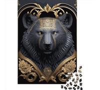 1000 Pieces Jigsaw Puzzles for Adults Bear Golden Art Deco Puzzle Sets for Family Wooden Puzzles Brain Challenge Puzzle 1000pcs (75x50cm)