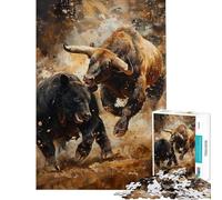 1000 Pieces Jigsaw Puzzles for Adults Bear VS Bull Crypto Trade Jigsaw for Adults DIY Toys Wall Decoration Unique Gifts for Birthday And Christmas (Size 50x75cm)