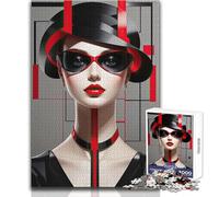 1000 Pieces Jigsaw Puzzles for Adults Beautiful Artdeco Portrait Cozy And Calming Leisure Fun Seamless Fit High Precision Toy Size 50x75cm