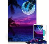1000 Pieces Jigsaw Puzzles for Adults Beautiful Moon And Shilhou Exact Fit Game Mind Game Gift Free Play Game Birthday Mind Gift (38x26cm)