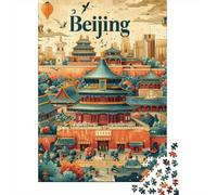 1000 Pieces Jigsaw Puzzles for Adults Beijing Cityscape with Traditional Architecture Jigsaws for Adults DIY Toys Presents for Women Difficult And Challenge 52x38cm/1000pcs