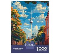 1000 Pieces Jigsaw Puzzles for Adults Berlin, Germany Cityscape Illustration Adult Jigsaw Brain Teaser Game Birthday Present Birthday And Unique Gifts 38x26cm/1000pcs