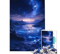 1000 Pieces Jigsaw Puzzles for Adults Bioluminescent River Under Starry Sky Help The Brain Exercise Stress Reliever Family Game for Age 14+ Game (38X52CM)