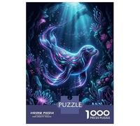 1000 Pieces Jigsaw Puzzles for Adults Bioluminescent Seal in Underwater Cave Jigsaw for Adults Family Game Precision Cutting Unique Gifts for Birthday And Christmas 38x26cm/1000pcs