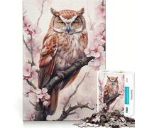 1000 Pieces Jigsaw Puzzles for Adults Bird Owl Watercolor Exact Fit Game Mind Game Gift Free Play Game Birthday Mind Gift (38x52cm)