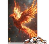 1000 Pieces Jigsaw Puzzles for Adults Bird Phoenix Fantasy Fire Square Wooden Puzzles Unique Piece Puzzle Educational Fun Games Toys 1000pcs (75x50cm)