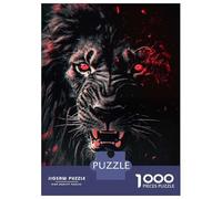 1000 Pieces Jigsaw Puzzles for Adults Black And Red Lion Teenager Puzzles DIY Toys Improve Memory Birthday And Unique Gifts 38x26cm/1000pcs