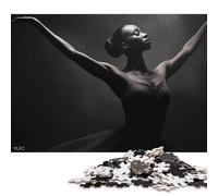 1000 Pieces Jigsaw Puzzles for Adults Black Ballerina Poster Square Paper Puzzles Unique Piece Puzzle Educational Fun Games Toys 38x26cm/1000pcs
