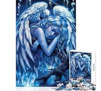 1000 Pieces Jigsaw Puzzles for Adults Blue Neon Sleeping Angels Family Games Stress Reliever Toy Wall Decor Artists Collection, Fine Art (38x26cm)
