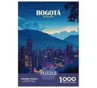 1000 Pieces Jigsaw Puzzles for Adults Bogotá Colombia Cityscape at Night Jigsaw for Adults Relax Games Perfect Decoration Unique Gifts for Birthday And Christmas 52x38cm/1000pcs