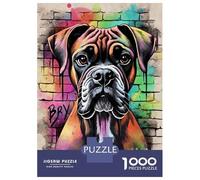 1000 Pieces Jigsaw Puzzles for Adults Boxer Dog Graffiti Jigsaw Puzzle Family Game Wall Art Unique Gifts for Birthday And Christmas 70x50cm/1000pcs