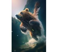 1000 Pieces Jigsaw Puzzles for Adults Brown Bear Running on Water for Adults,Challenging Daring to Try,DIY Family Entertainment Interactive Fun Gift,Art Home Decor
