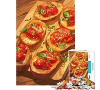 1000 Pieces Jigsaw Puzzles for Adults Bruschetta with Tomatoes And Basil Challenging Game Toys Educational Game Wall Decoration Great Gifts And Toys (size 38x52cm)