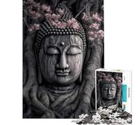 1000 Pieces Jigsaw Puzzles for Adults Buddha Trees Duo Tone Jigsaw for Adults DIY Toys Wall Decoration Unique Gifts for Birthday And Christmas (Size 50x75cm)