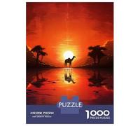 1000 Pieces Jigsaw Puzzles for Adults Camel Silhouette Sunset Adult Puzzles Relaxing Games Difficult Hard Unique Gifts for Birthday And Christmas 70x50cm/1000pcs