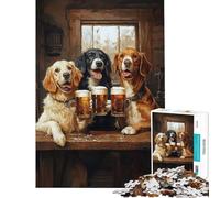 1000 Pieces Jigsaw Puzzles for Adults Canine Cheers Beer Buddies Educational Game Toy Intellectual Game Gifts Birthday Staycation Kill Time (size 75x50cm)