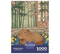 1000 Pieces Jigsaw Puzzles for Adults Capybara Bath Bathroom Funny Animals Jigsaws for Adults DIY Toys Presents for Women Difficult And Challenge 52x38cm/1000pcs