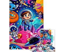 1000 Pieces Jigsaw Puzzles for Adults Cartoon Astronauts Space Jigsaw for Adults Hands-on Game Analysis And Logic Difficult And Challenge (Size 50x75cm)