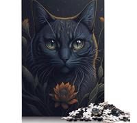1000 Pieces Jigsaw Puzzles for Adults Cat Flower Green Eye Jigsaw Paper Creative Puzzles Impossible Puzzle Brain Challenge Puzzle for Teenagers 38x26cm/1000pcs