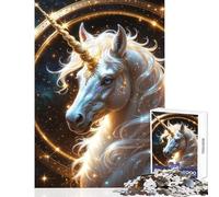 1000 Pieces Jigsaw Puzzles for Adults Celestial Unicorn Portrait Home Decoration Toys Great Gift for Games Relax Games Improving Love between Couples Size 50x75cm