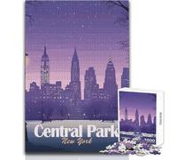 1000 Pieces Jigsaw Puzzles for Adults Central Park New York at Night Toy Intellectual Game Birthday Present Gift For Birthdays Size 38x52cm