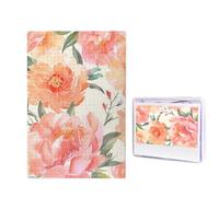 1000 Pieces Jigsaw Puzzles for Adults Challenging Puzzle Personalized Wooden Puzzles Picture Puzzles Peach Peony Puzzles from Photos Jigsaw Puzzle Gifts for Family Birthday