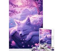 1000 Pieces Jigsaw Puzzles for Adults Cherry Blossom Fox Dream Brain Teaser Game For Family Fun Home Decoration Toys Christmas Birthday Gifts (52X38cm)